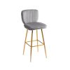 Bar Stools with Back and Footrest Counter Height Dining Chairs 2PC/SET