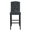 Set of 2 traditional Upholstered high stools, black