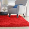 Fluffy Bedroom Rug 4' x 2.6' Anti-Skid Shaggy Area Rug Decorative Floor Carpet Mat