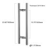 24 Inches Modern Round Bar Ladder Brushed Stainless Steel Sliding Barn Door Handle for 8-12mm Glass or 40-45mm Wood Door